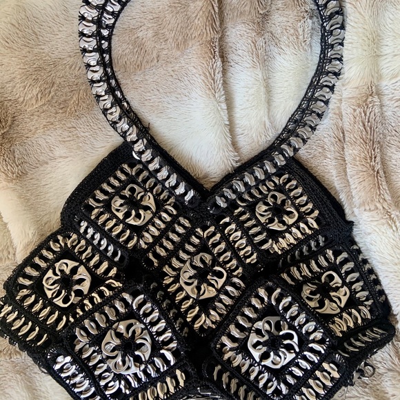 Handmade soda tab and crocheted handbag - Picture 1 of 4